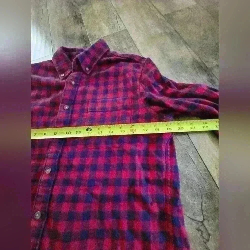 EDDIE BAUER mens small plaid red long sleeve  Button shirt - Picture 9 of 13